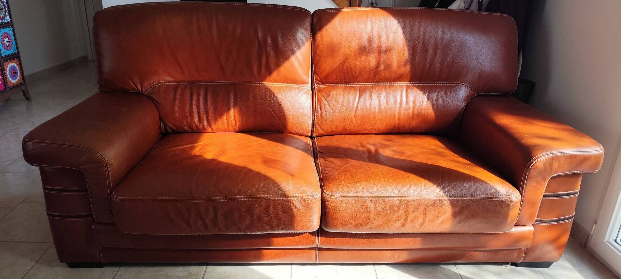 3-seater leather sofa