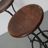 Pair of Italian Industrial Workshop Stools / Bar Stools