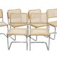 Lot de 6 chaises Cesca B32 d'après Marcel Breuer, Italie
