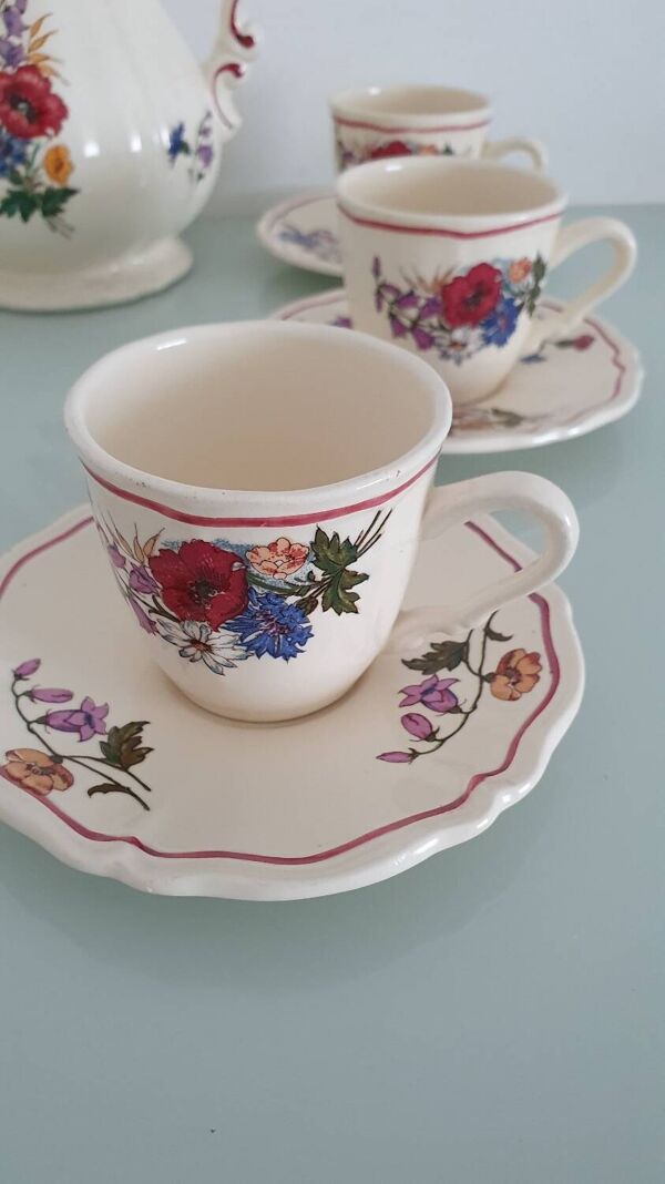 Service à café Faïencerie Sarreguemines- modèle Agreste