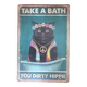 Hippie cat metal plate
