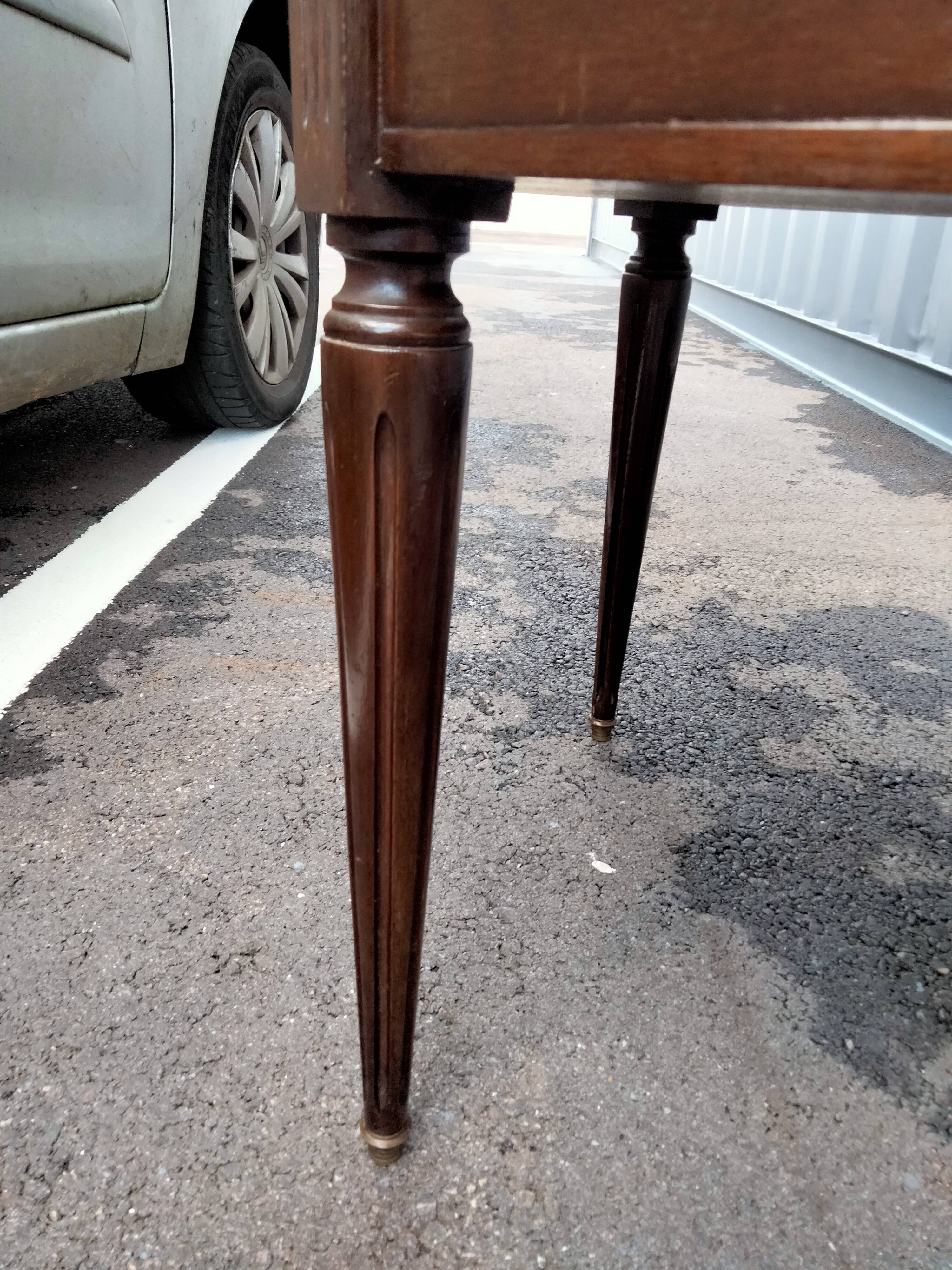 Coffee table hot water bottle marble top louis xvi old style