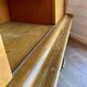 Vintage oak grand buffet Mid-Century Scandinavian with tapered legs from the 50s/70s.