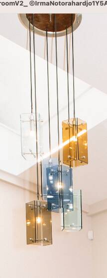 Murano Glass Ceiling Lamp, Italy 1970s