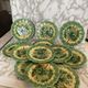 12 assiettes barbotine Sarreguemines décor vignes