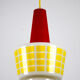 Red and yellow glass pendant lamp