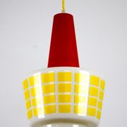 Suspension en verre rouge et jaune