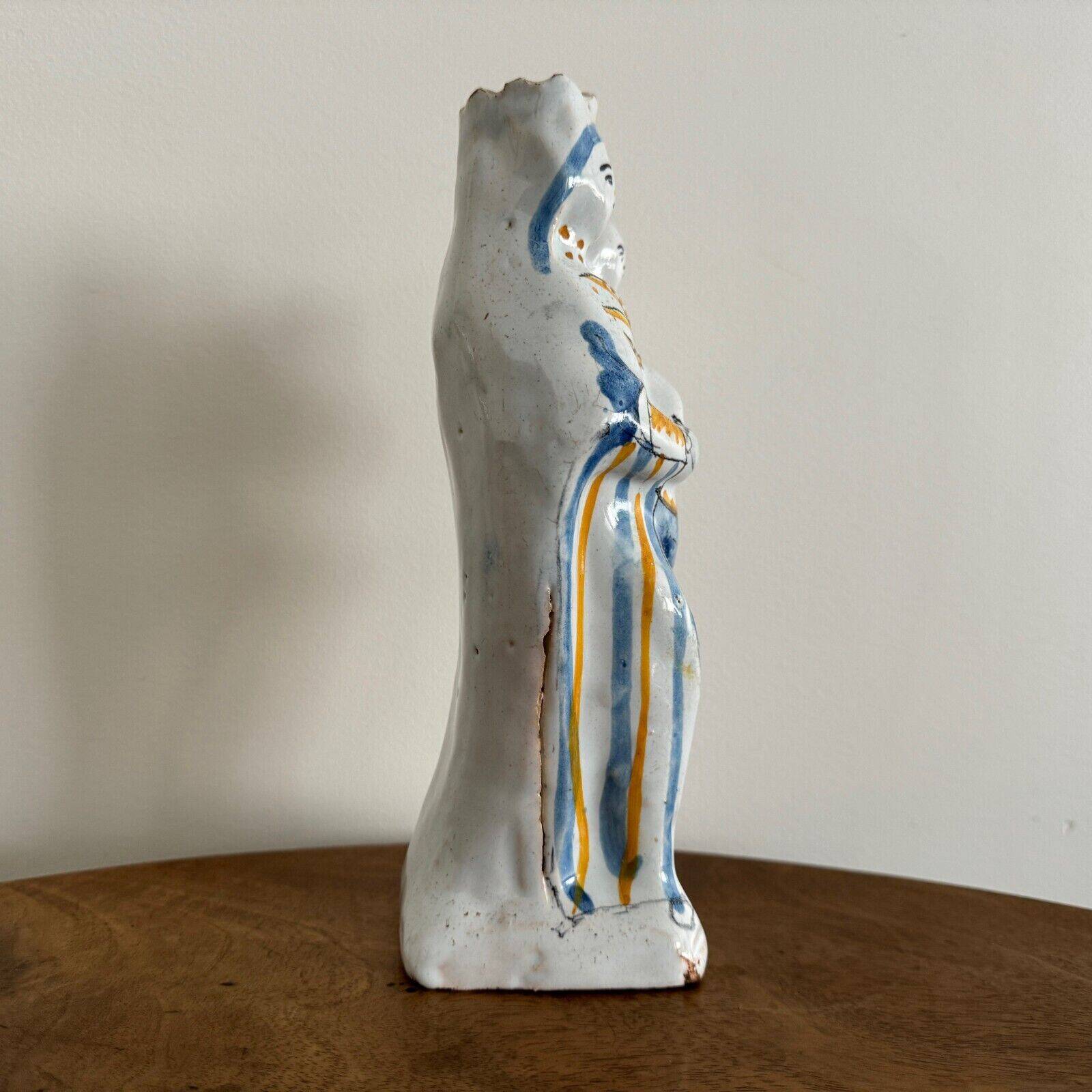 Crowned Virgin Mary in Nevers earthenware, 18th century
