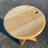 Vintage varnished wooden folding stool