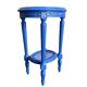 Table d'appoint ronde vintage en bois bleu / guéridon / support