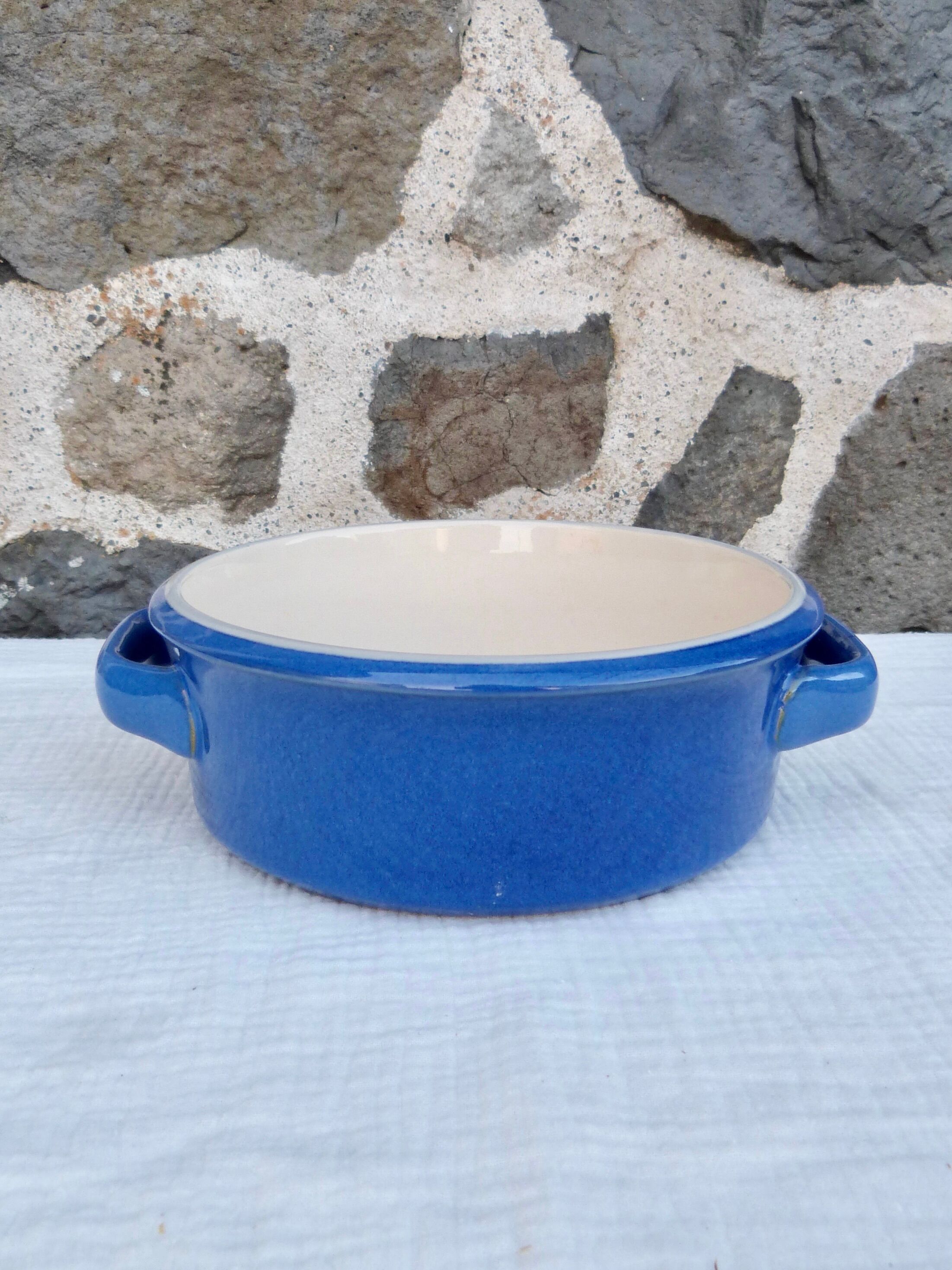 Blue and white ceramic oven dish
