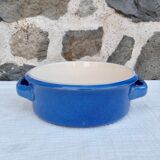 Plat à four en céramique bleue et blanche