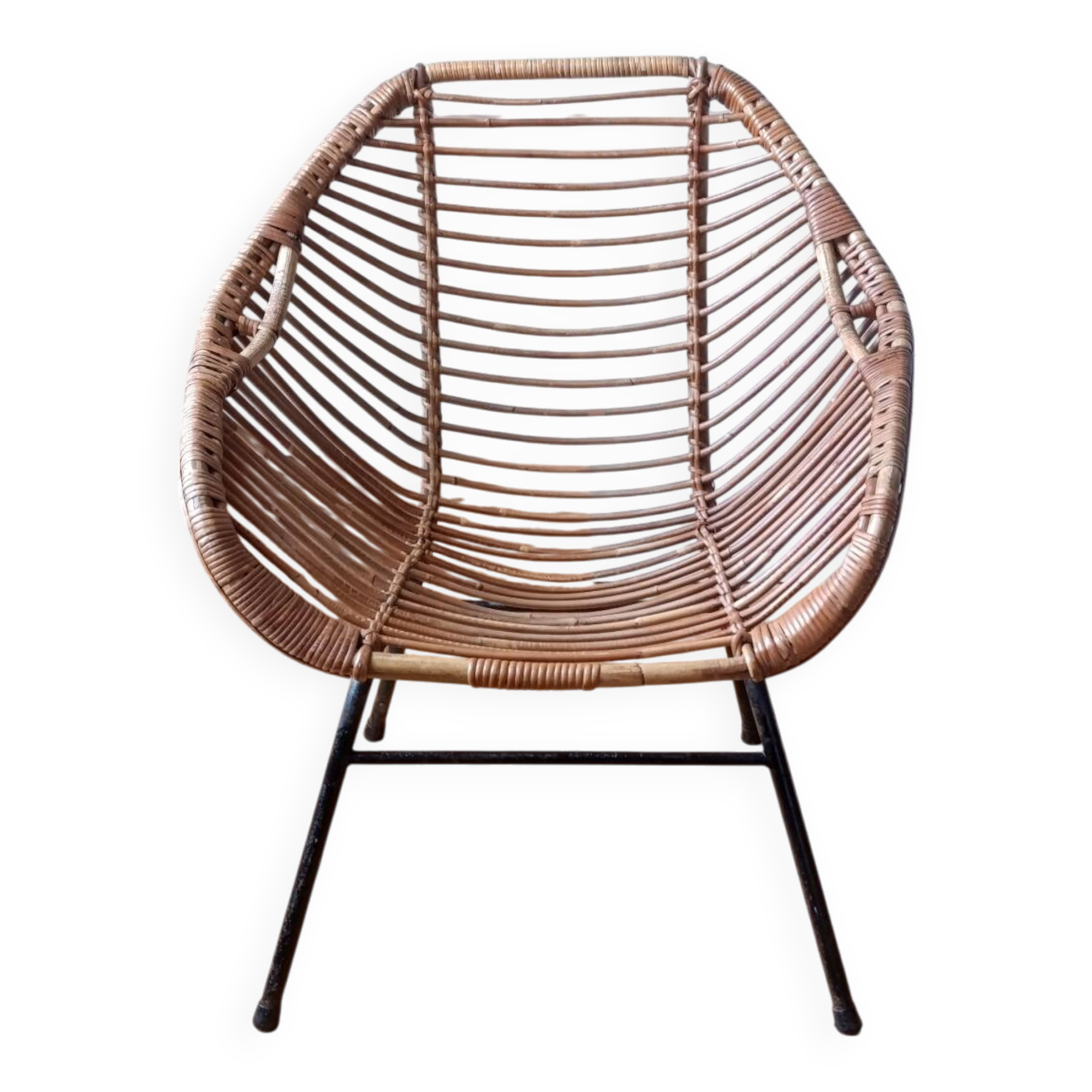 Rattan armchair circa 1960