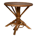 Table basse rotin et châtaignier