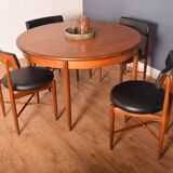 Table Ronde & 4 Chaises Victor Wilkins restauré en teck 1960s Retro G Plan Fresco