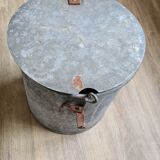 Old large zinc pot with lid / vintage Dimensions: 29x26