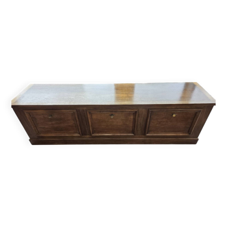 Large walnut sloping cabinet