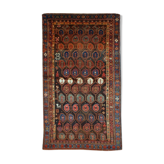 Ancient persian kurdish handmade carpet 120cm x 179cm 1880s