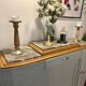 Revamped art deco sideboard in light sage green, marble top, chrome handles, vintage shabby chic