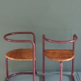 Pair of 50s children's chairs in tube