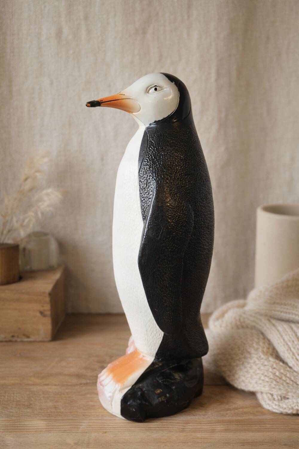 Vintage decorative penguin 31 cm – 1970s Scandinavian style