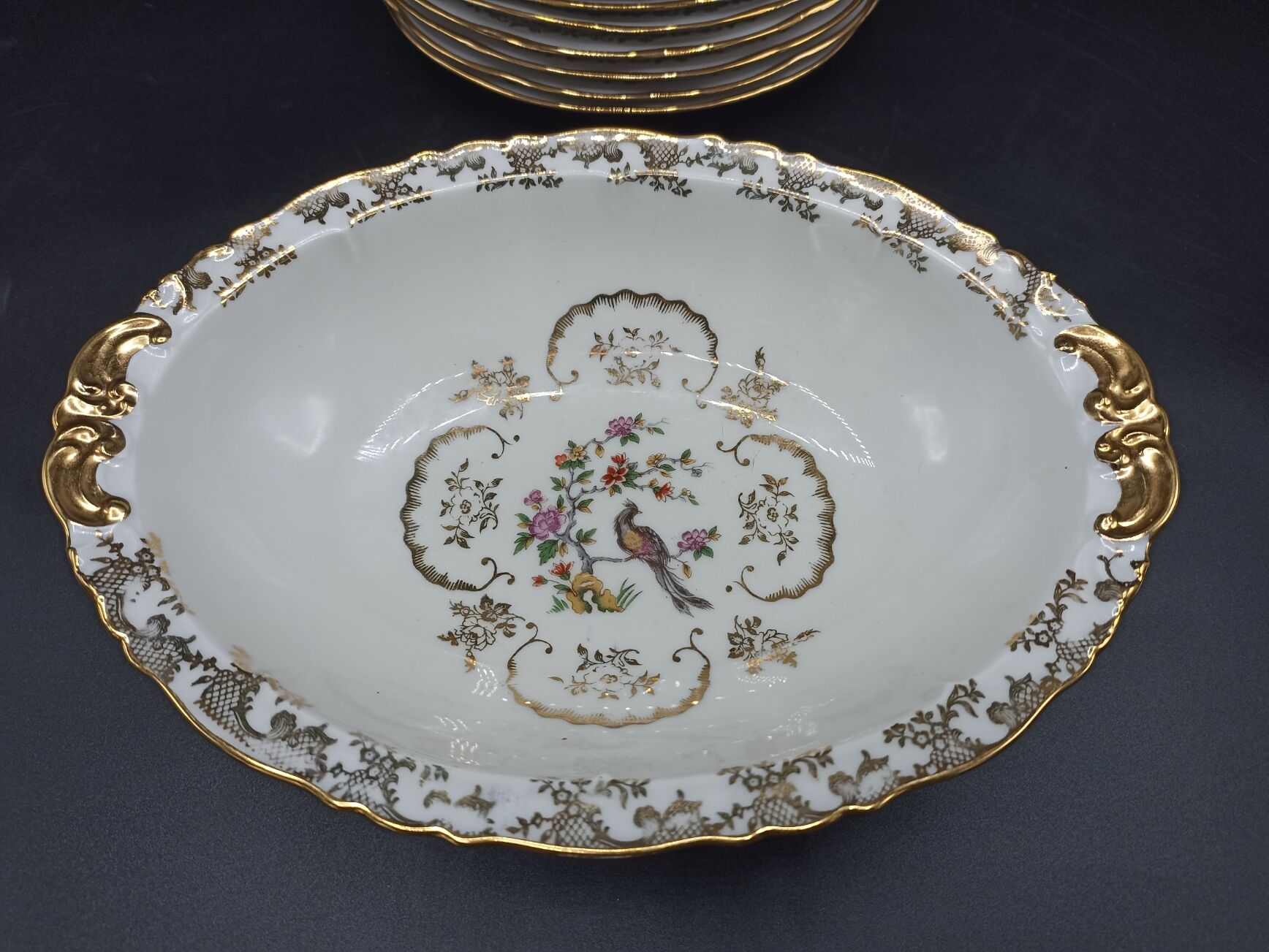 Haviland and SFP dessert service - birds of paradise