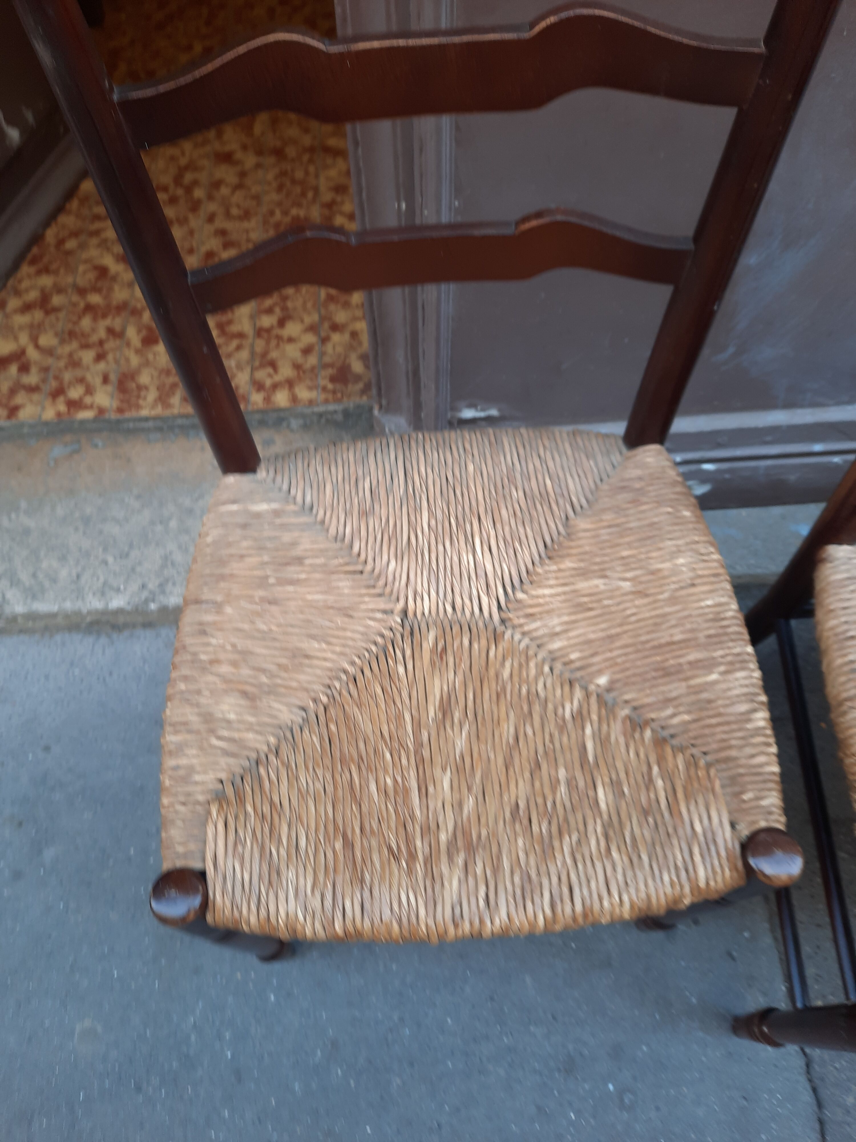 Lot de 4 chaise paillage