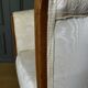 Armchair art deco 1930 marquetry fabric white cream foliage decoration