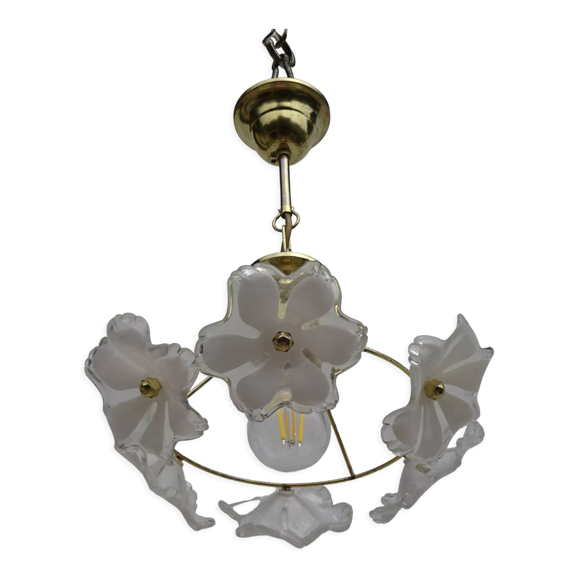 Vintage chandelier from the 70s/80s, 6 flowers