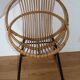 Children's rattan armchair with metal base 1950