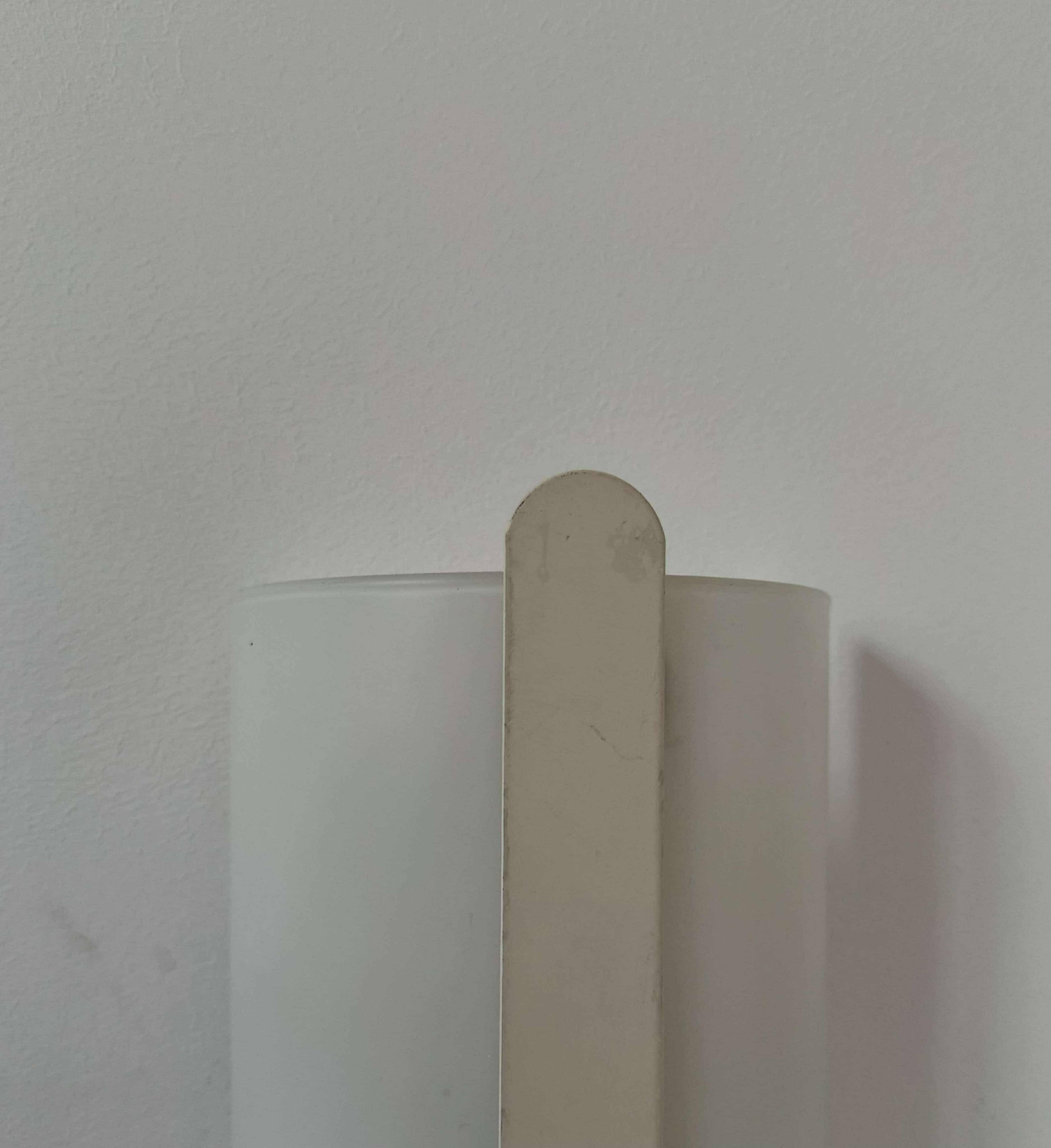 Vintage opaline glass wall light, Delmas France 1970
