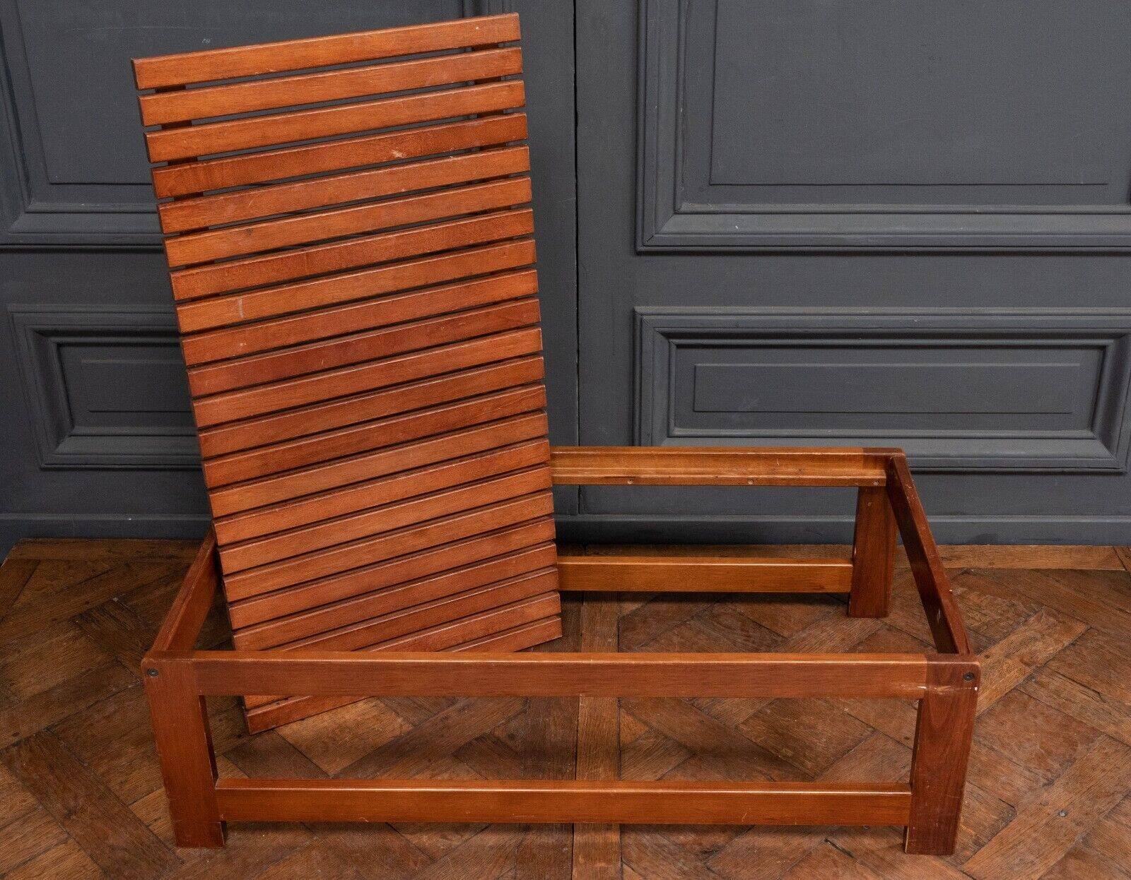 Wooden slatted coffee table 1980 removable top