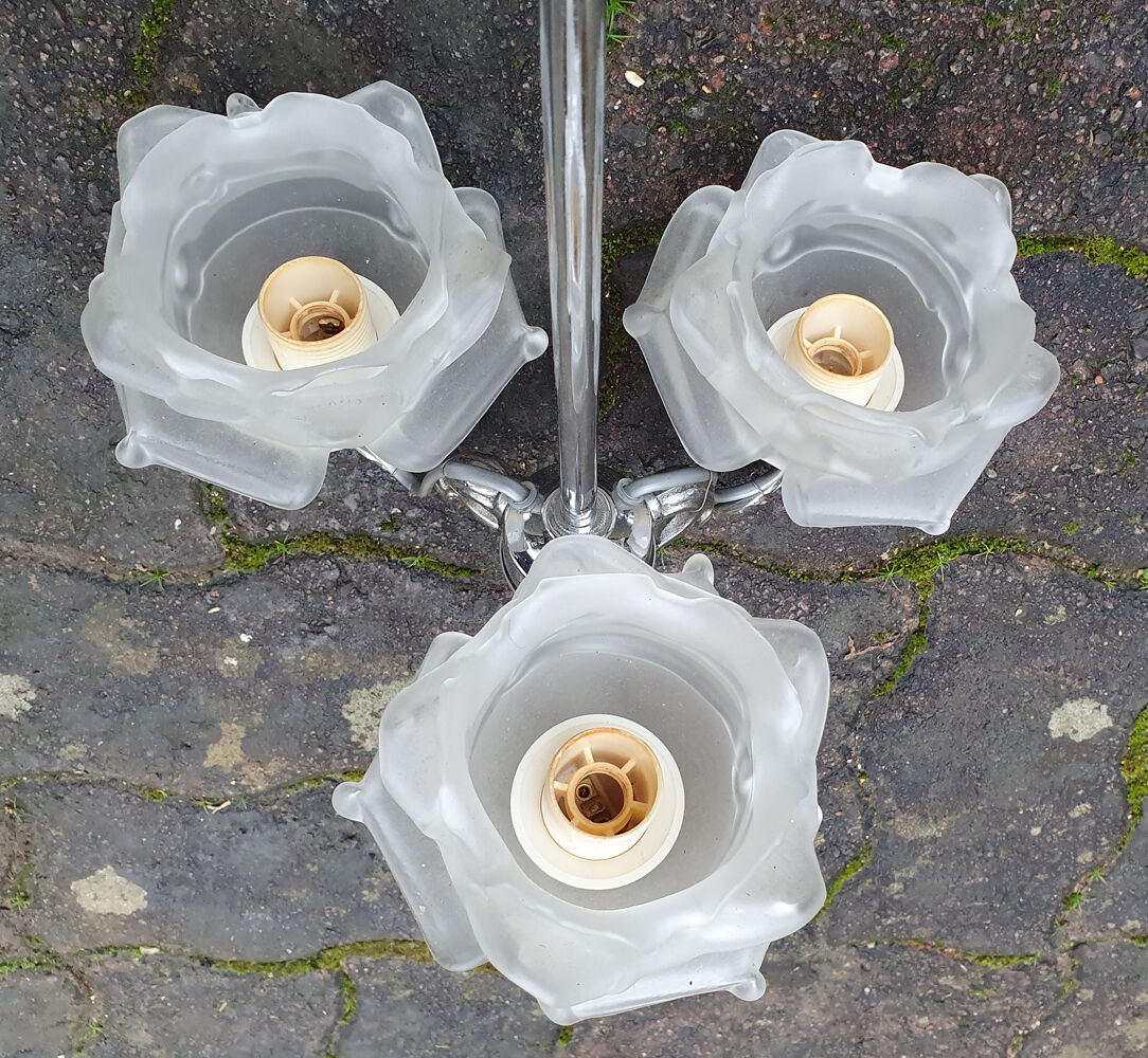 Suspension chrome chandelier and Murano glass paste, 20s / 30s.