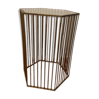 Gold striped side table