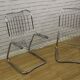Lot of 2 vintage year 70, chromed metal wire chairs