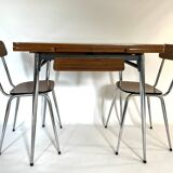 Formica table with extension and 2 chairs