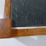 Brutalist coffee side table in oak & natural stone 1970's