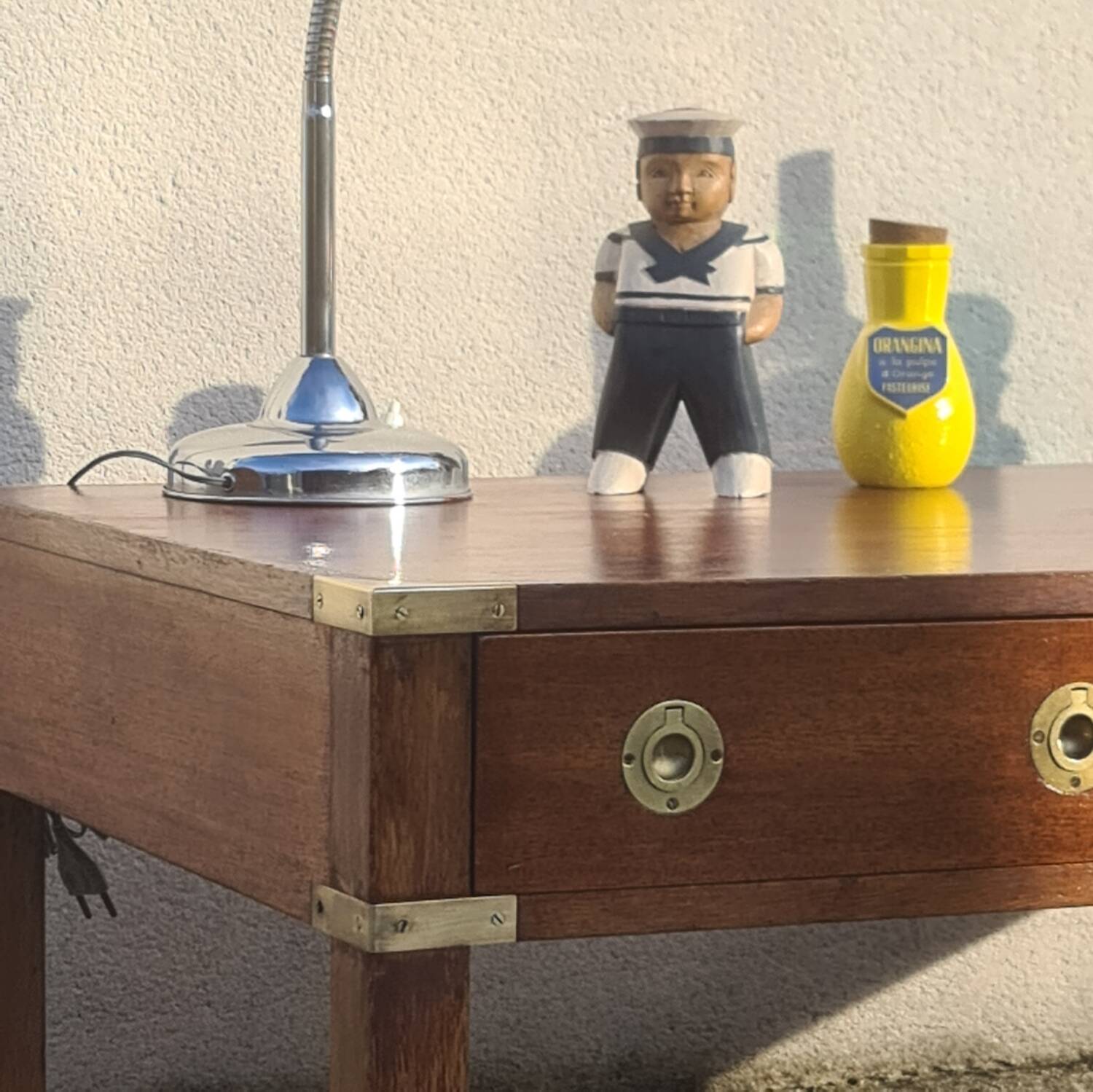 Table basse campagne militaire, marine, vintage