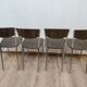 Set of 4 ART DECO formica and chrome metal chairs circa 1950