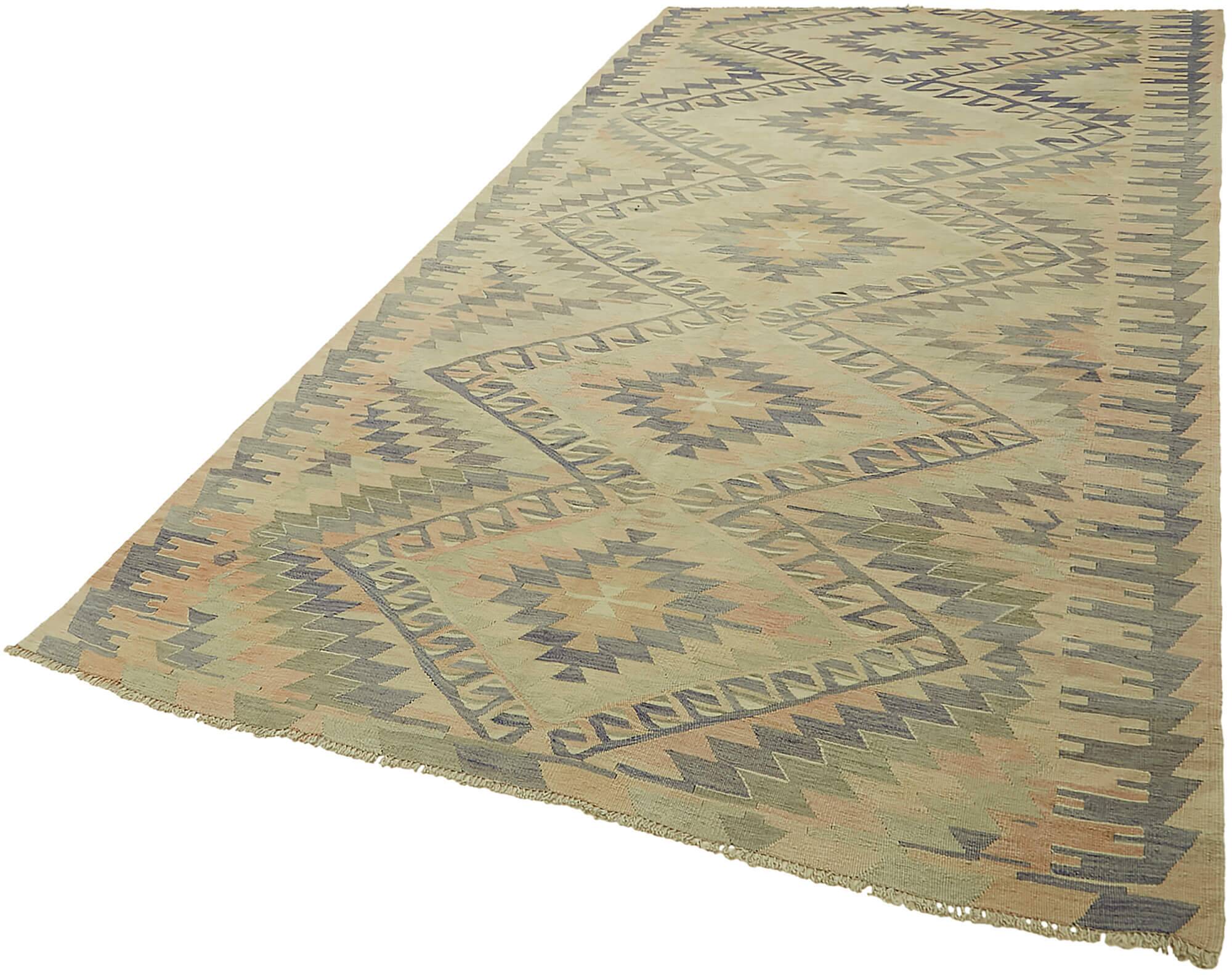 Turkish Handmade Vintage Anatolian Kilim 180 cm x 320 cm