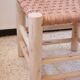 2 Tabouret en cuir et bois clair