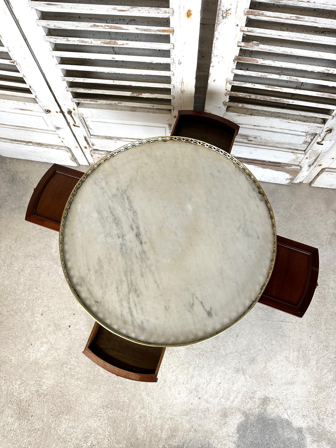 Louis XVI style mahogany hot water bottle table