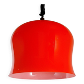 Suspension Vintage En Verre Rouge, Italie, Années 1960