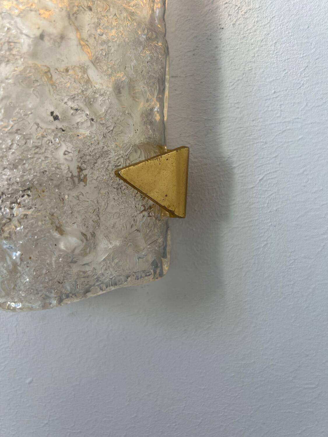 Vintage Hillebrand wall lamp, brass and Murano glass, Germany 1960s