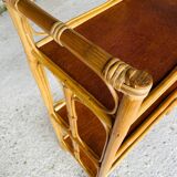 3-tier rattan bamboo shelf, circa 1960's