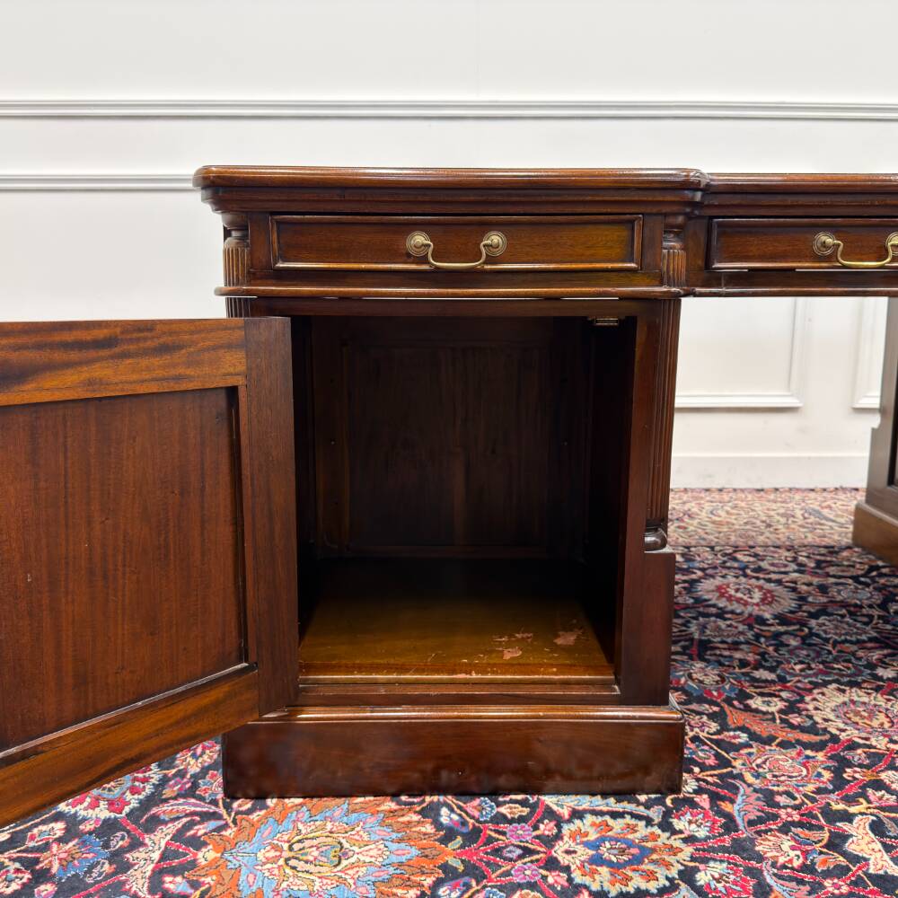 Large classic English Chesterfield partner desk