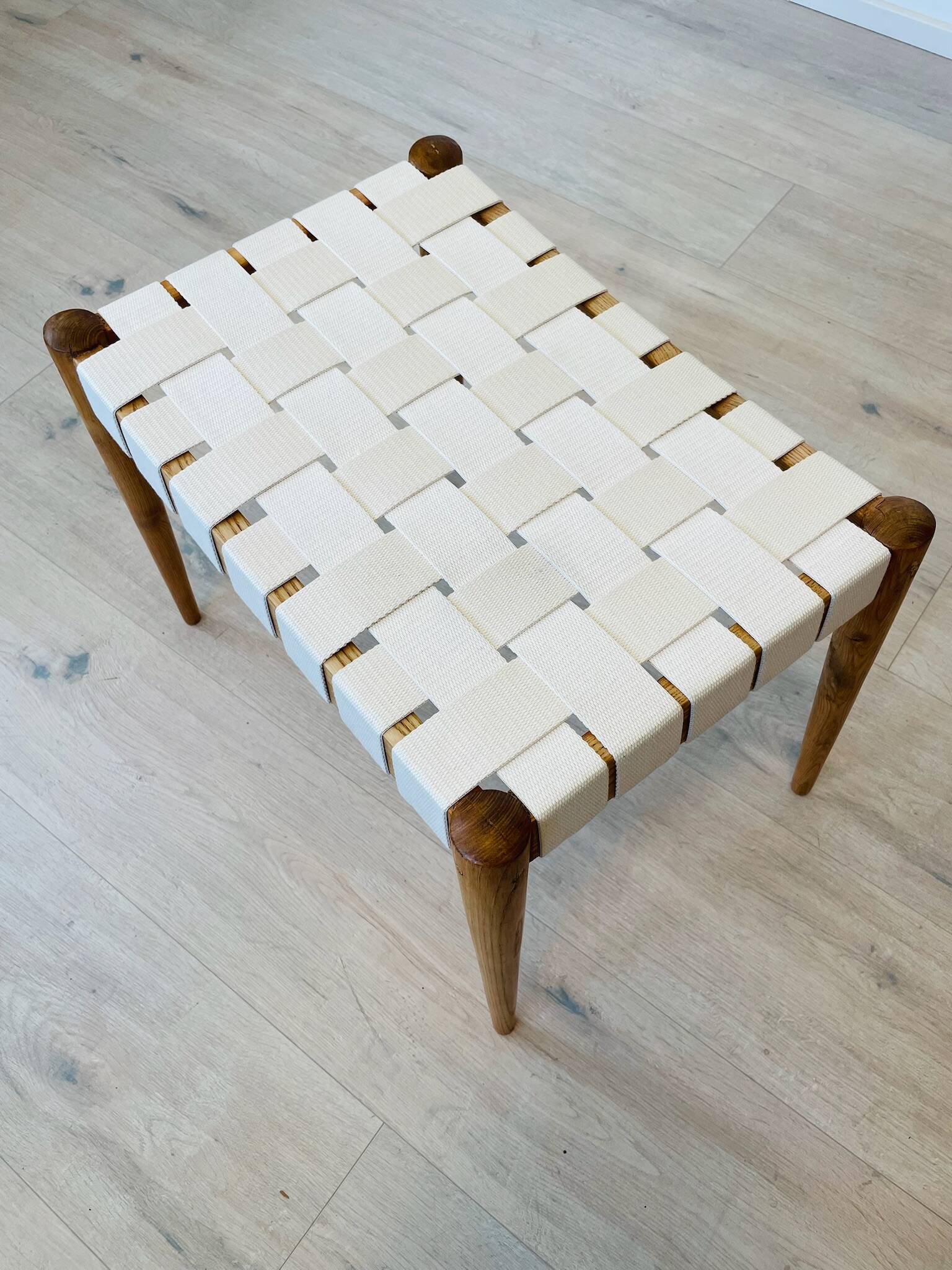 Vintage Wooden Ottoman from Czechoslovakia 1970’s