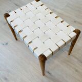 Vintage Wooden Ottoman from Czechoslovakia 1970’s