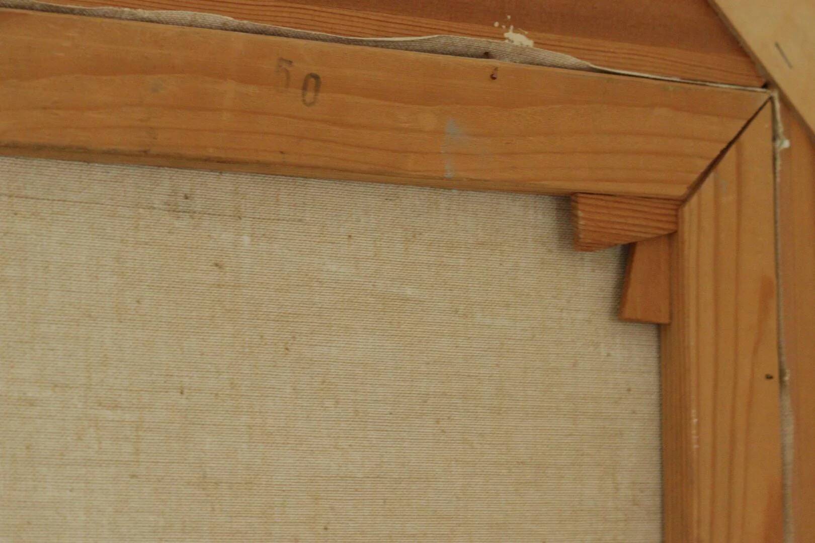 Oil on Swedish canvas "Landscape with Buildings", Valdemar Öberg