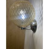 Contemporary "ballotton" amber murano glass wall sconce